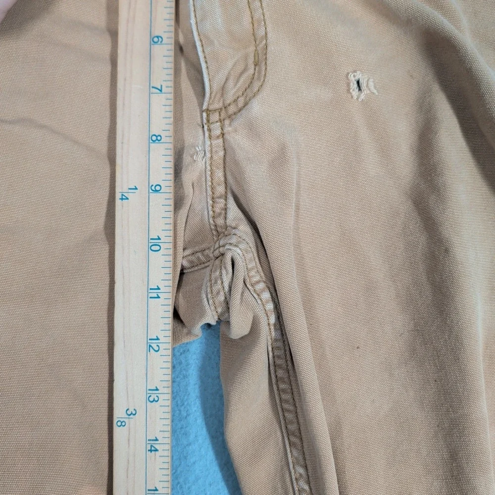 Carhartt Work Pant Mens 34x32 Brown Rugged Flex Relaxed Fit Canvas Distressed